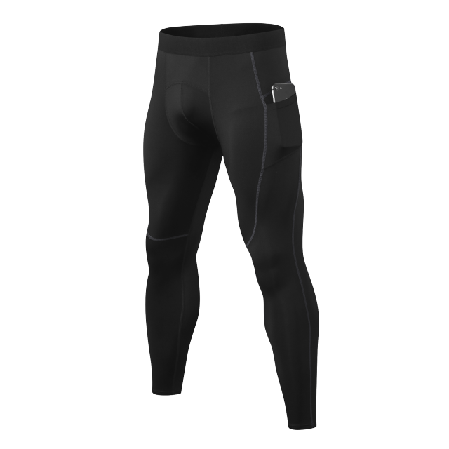 Mens Compressie Broek Sport Fitness Running Panty Snel Droog Mannelijke Atletische Honkbal Voetbal Broek Jogging Leggings: black-grey line / Xl