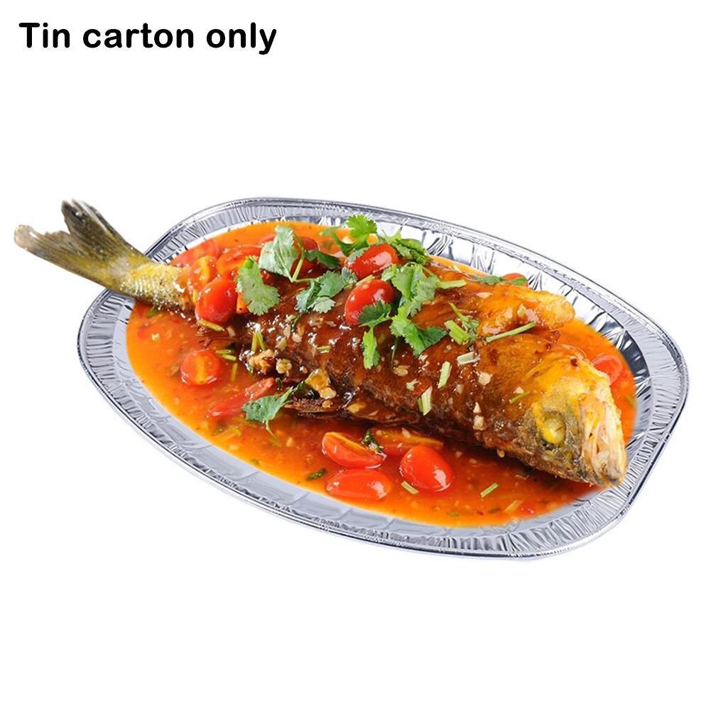 10Pcs Tin Folie Bakplaat Wegwerp Barbecue Gereedschap Voedsel Lade Wegwerp Aluminiumfolie Grill Drip Pannen Voor Bbq Weber grills