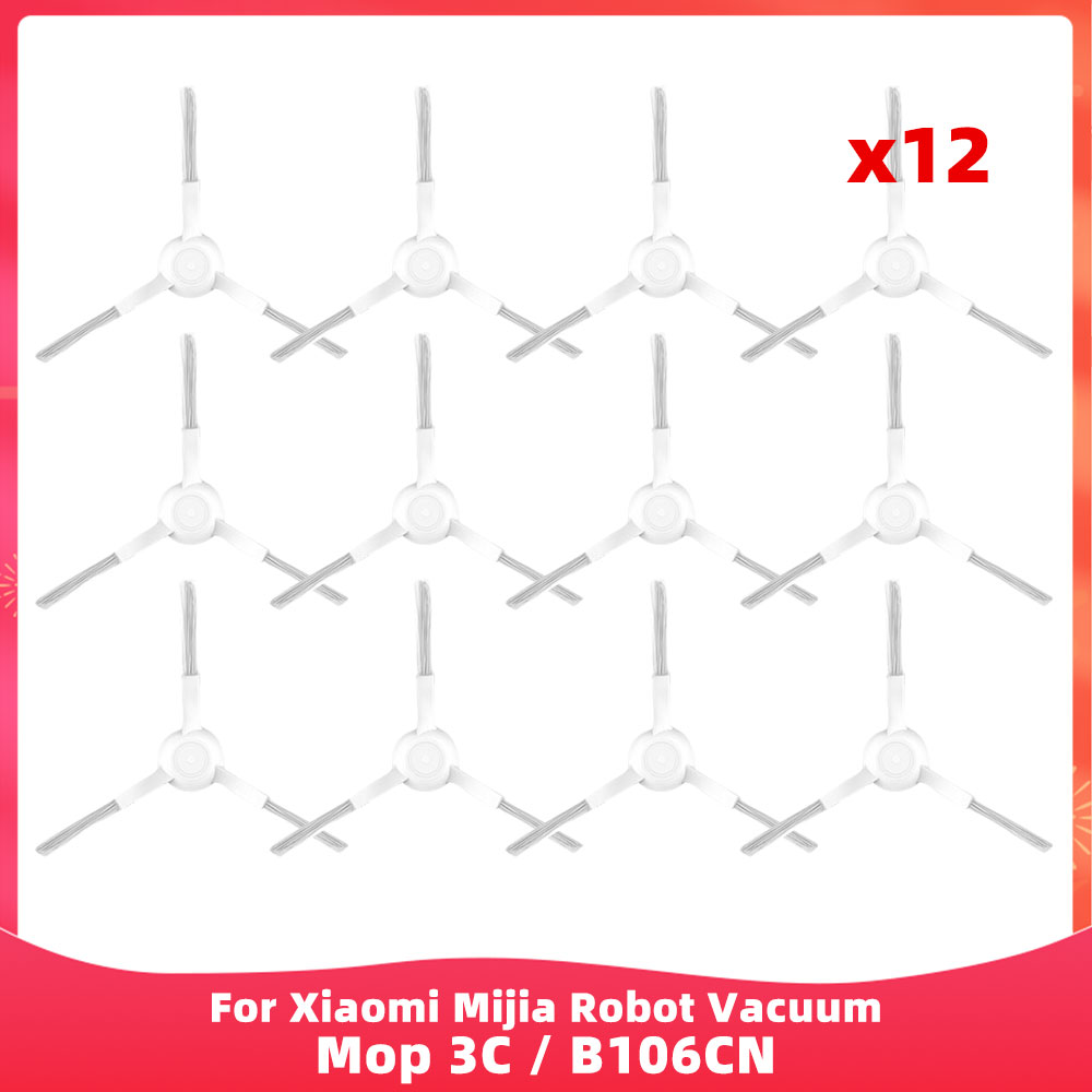 Compatible con ( Xiaomi Mijia Robot Vacuum Mop 3C / B106CN / Conga 3290 / 3490 / 3690 ) - Piezas y Accesorios: Cepillo Lateral Principal, Filtro, Paño de Fregar, Kit: Castaño