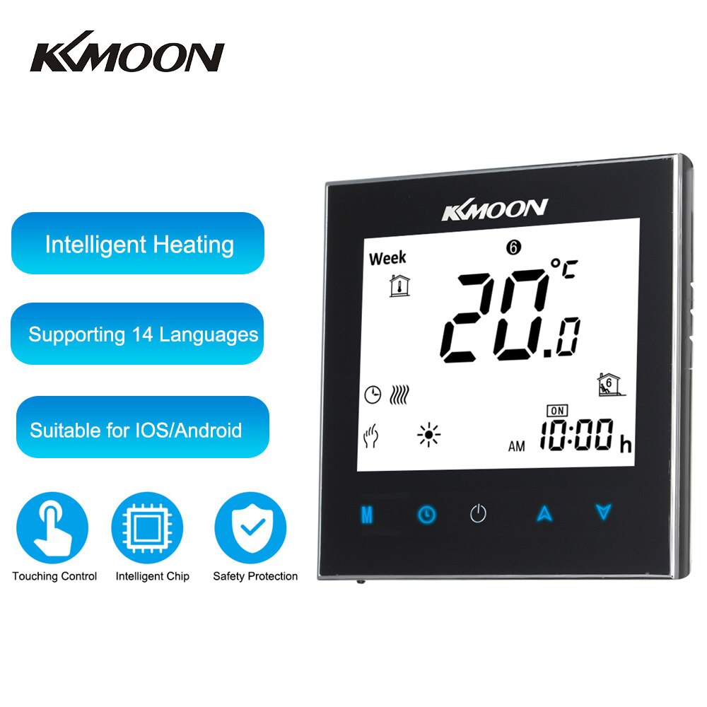 Termostatos digitales KKmoon, termostato para calentador de agua, pantalla táctil con ahorro de energía, pantalla LCD, controlador de temperatura para el hogar