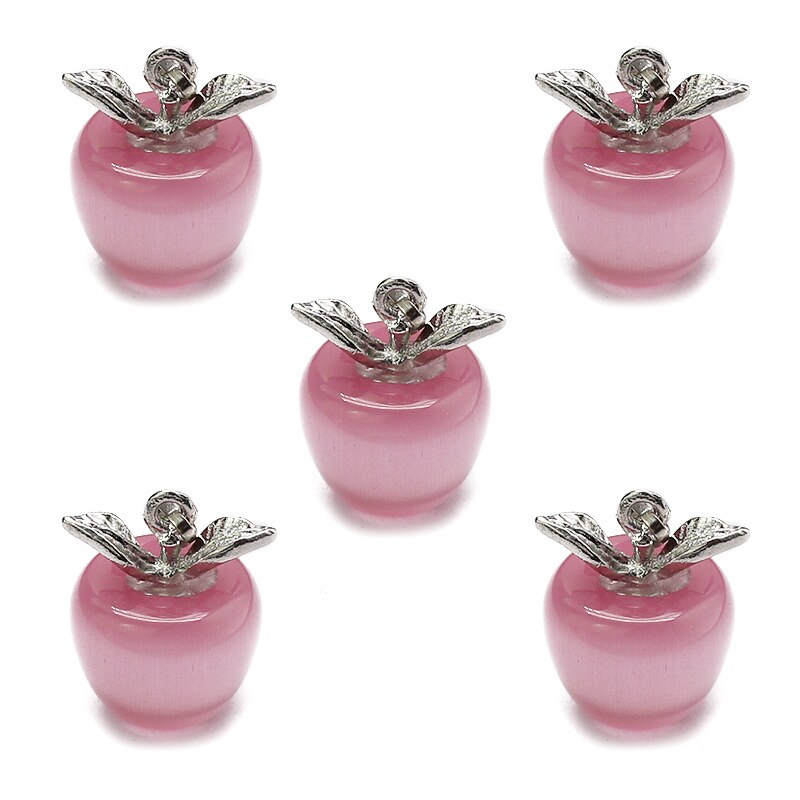 4 Colors Red White Faux Opal Apple Shape Pendant Diy Necklace Charms Without Chain for Girl Jewelry 2Pcs: 1