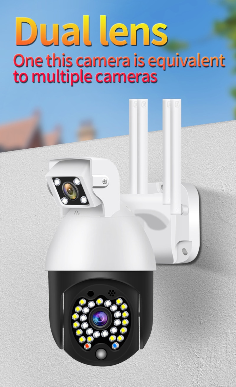 1080P Outdoor Wifi PTZ IP Camera 2MP Speed Dome Ip Camera Outdoor Security IP66 Waterproof Cctv Camera YCC365 PLUS App