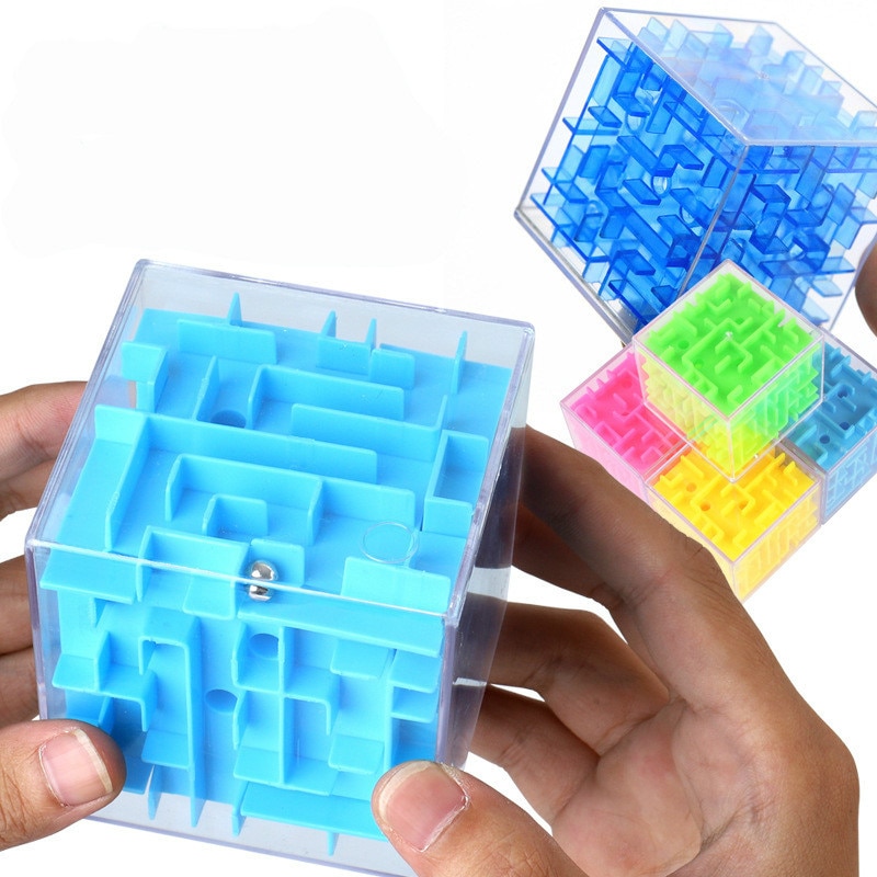 3D Doolhof Magische Kubus Transparant Zeszijdige Puzzel Speed Cube Rollende Bal Game Cubos Doolhof Speelgoed Voor Kinderen educatief