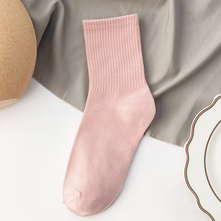 Damensocken aus 100er Baumwolle, modischer Trend, einfarbige Damensocken, Damensocken aus reiner Baumwolle, fröhliche Mädchensocken, kurze Besatzung-Söckchen: dunkel Grau