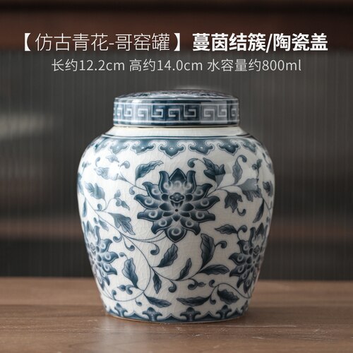 Klassieke Bloem Landschap Patroon Keramische Opslag Pot Met Deksel Grote Capaciteit Thee Blikjes Huishoudelijke Snoep Moer Verzegeld Opslag Jar: C