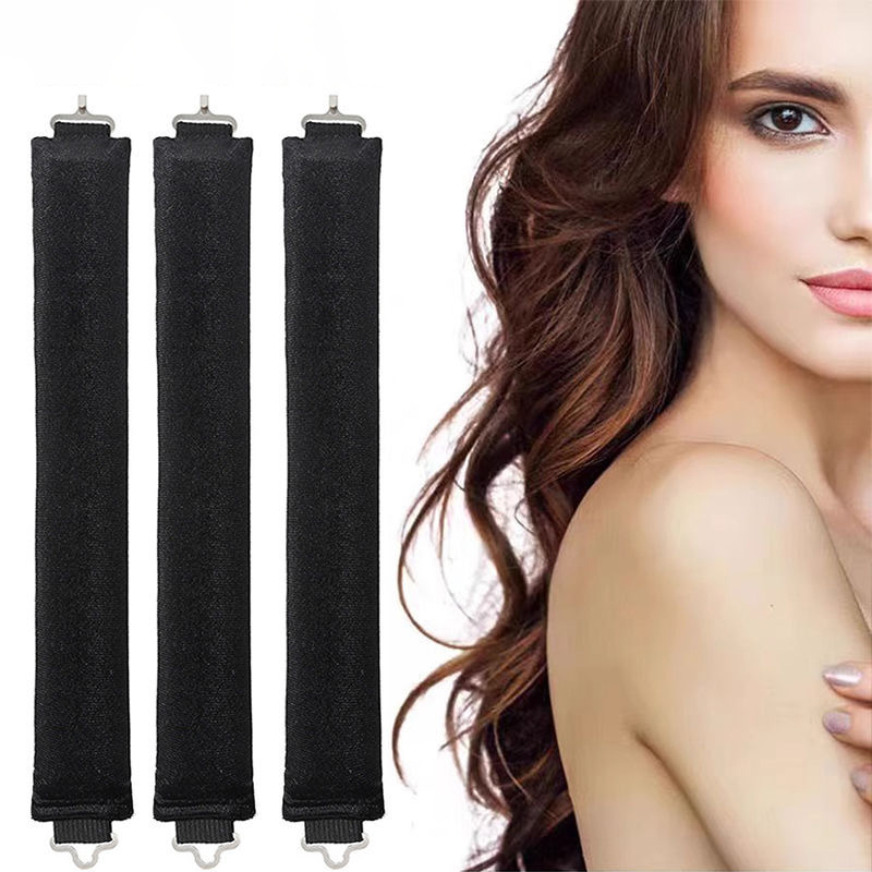 Big Wave Lazy Heatless Curling Rod Plush Head Hair Curler Wave Form Curl Rod Sponge Curling Bouncy Curling Hair Hair Rollers