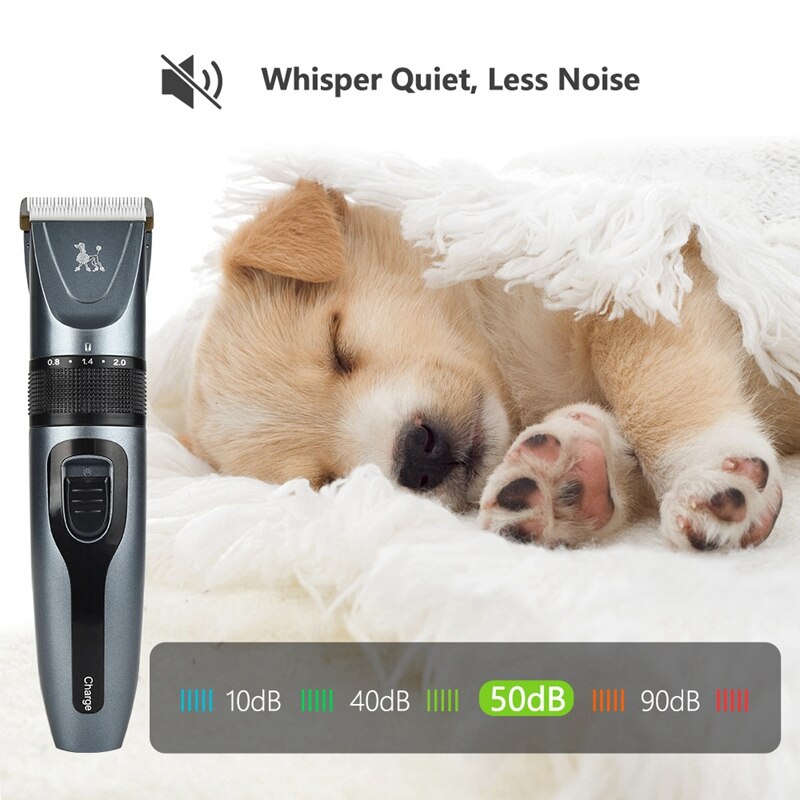 Dog Clippers Low Noise Pet Clippers Rechargeable Dog Trimmer Cordless Pet Grooming Tool with Comb Nail Kits