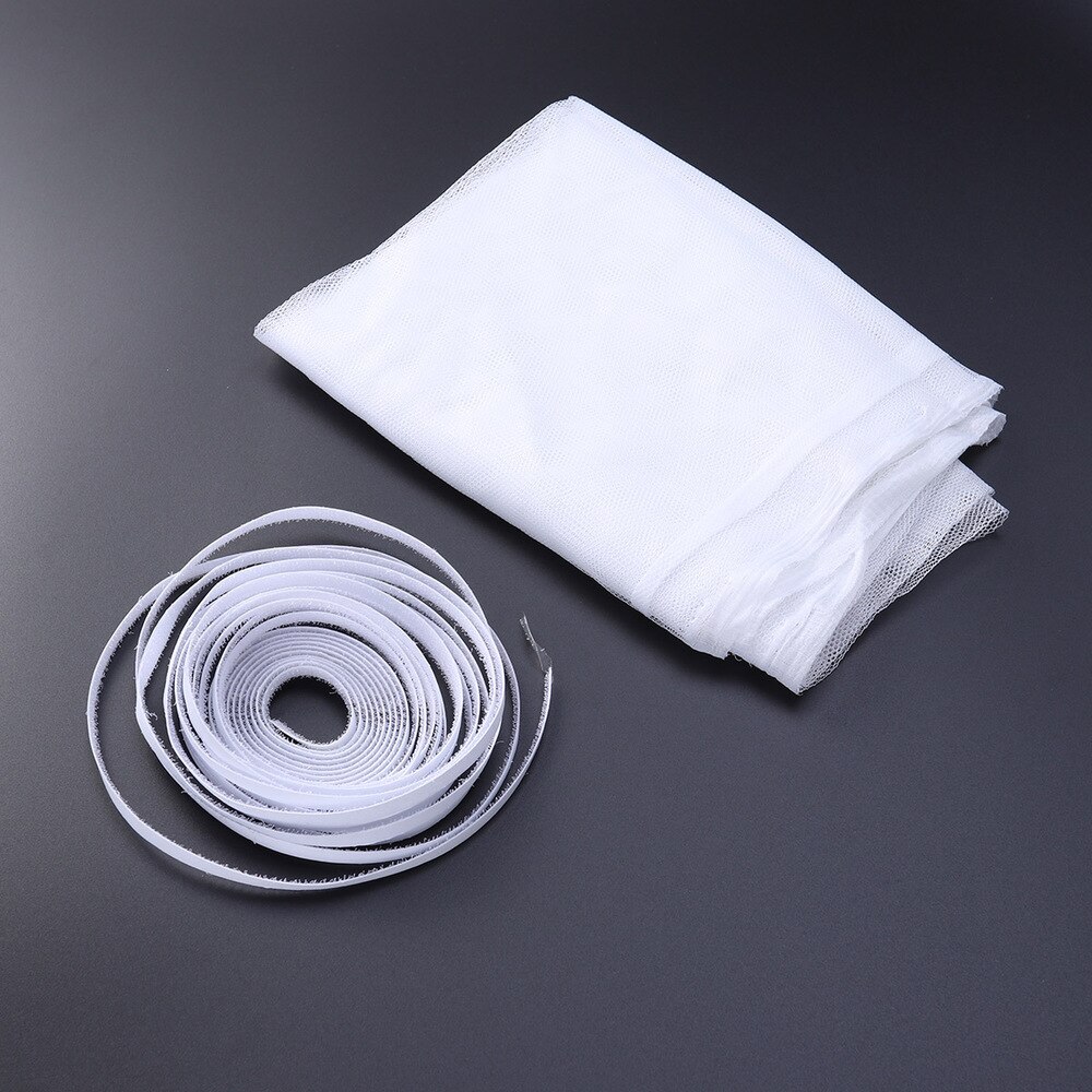 Auto-adhésif bricolage fenêtre écran 130x150cm filet maille rideau Anti insectes insectes mouche moustique gril gaze couverture avec bande (blanc): Default Title