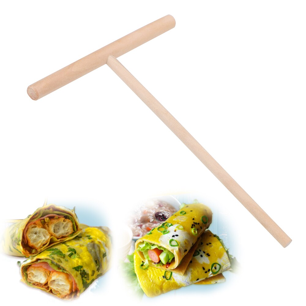 HOOMIN Pancake Batter Spreader Stick Wooden Chinese Specialty Crepe Maker Pancake Tool Home Kitchen Accessories