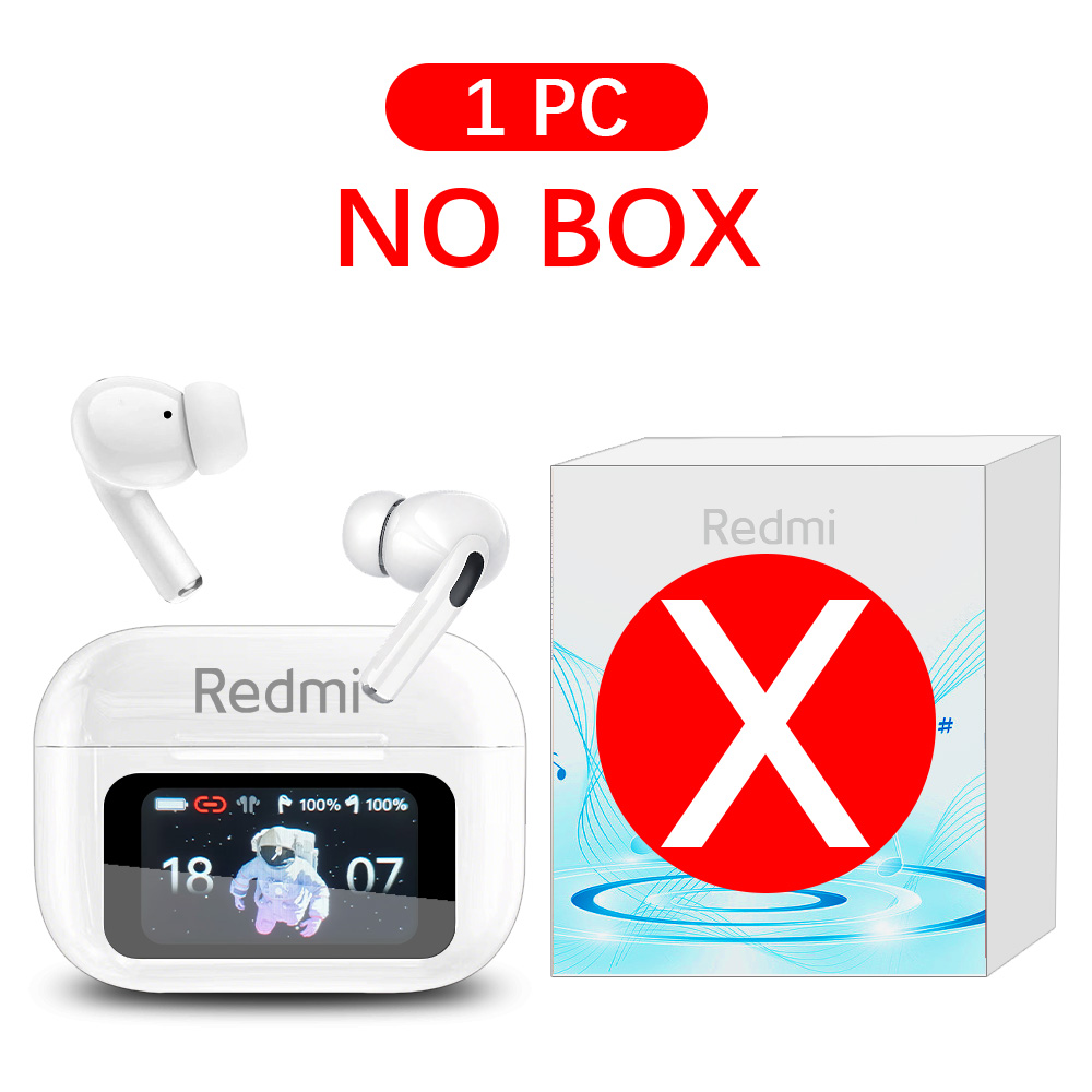 XIAOMI Redmi Bluetooth Earphones Touch Screen TWS Wireless Headphones Wireless 5.3 Headset ANC Noise Reduction Earbuds HD Mic: WHITE