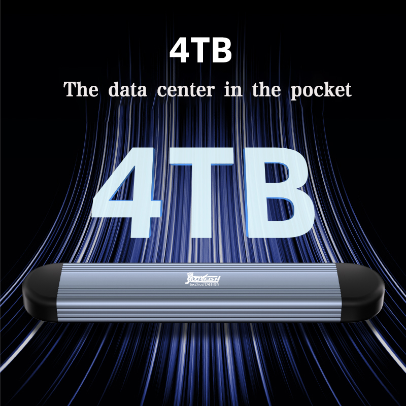 CoolFish M. 2 Mobile Solid State Drive Boxes Supports NVMe Protocol 4TB USB3.2 GENG2 Type-C 3.2GENG2 10Gb SSD Case for Mac OS