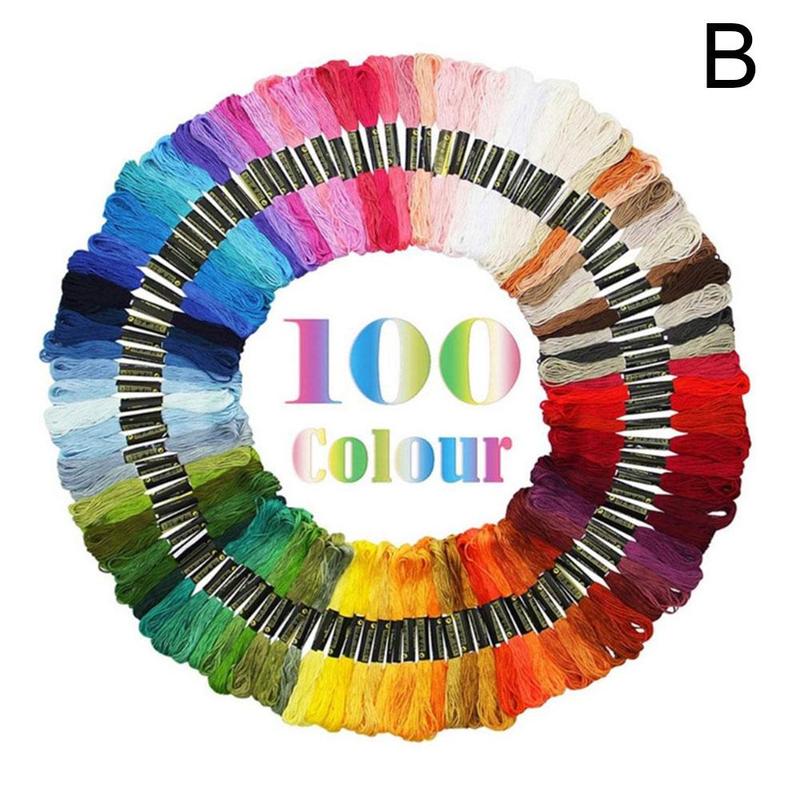 Multicolor Embroidery Thread Stitch Floss Threads Sewing Cotton Diy Kit Tool Skein Skeins Sewing 50/100pcs E2n0: 100 colors