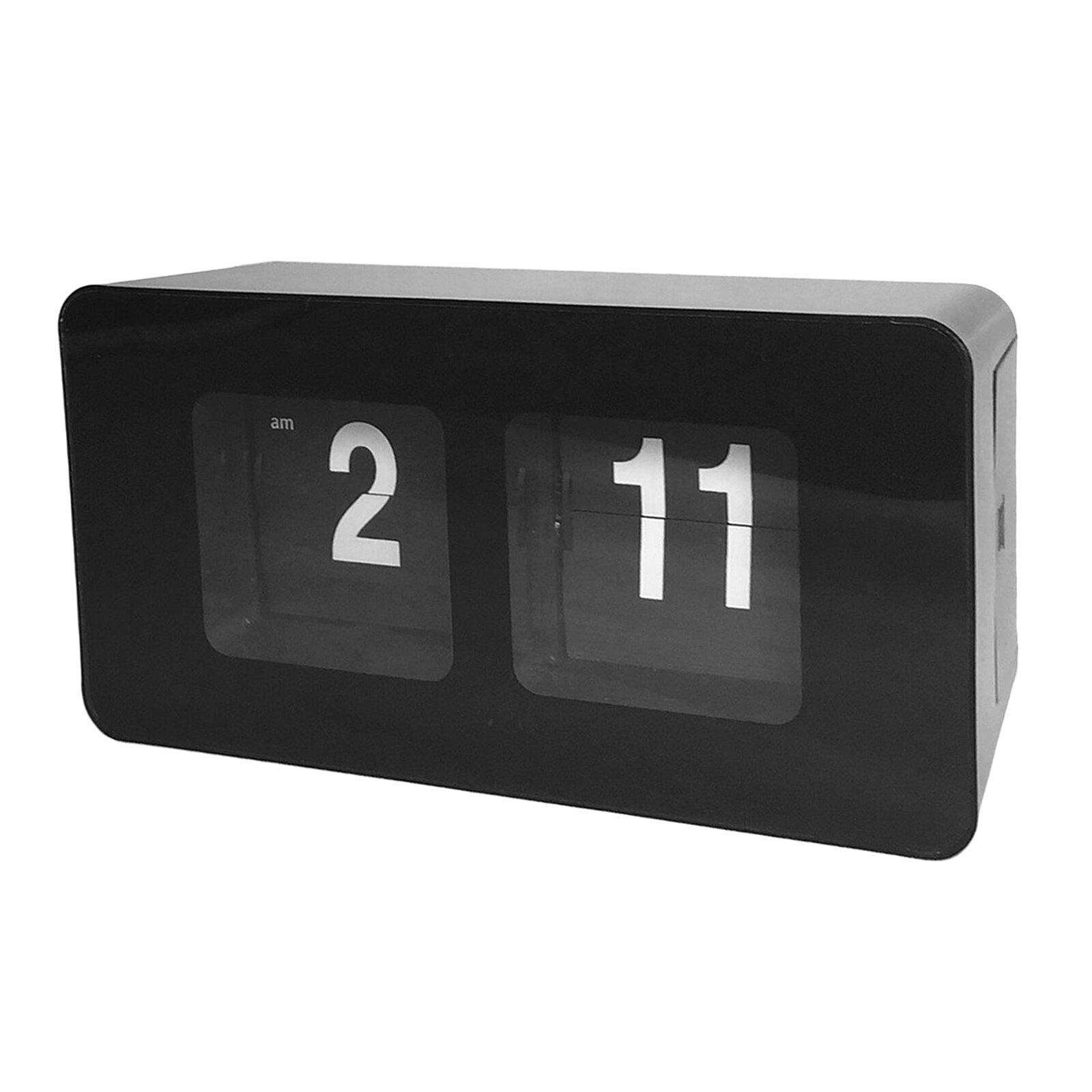 Auto Flip Clock File Down Page Clocks Desk Clock Smart Light Clock for Home Flip Clock Desk Tube Big Vintage Alarm Table: Black
