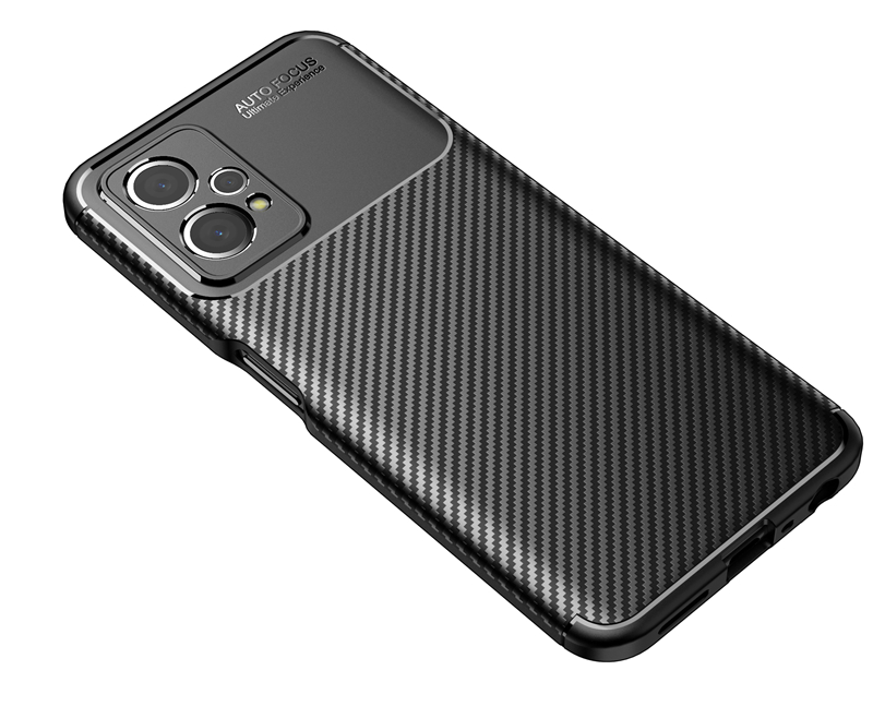 Funda trasera de fibra de carbono para móvil, carcasa de silicona suave para Oppo Realme 9 Pro, Realme 9i 8i 8 9 Pro Plus: Realme 9 Pro Plus / Black