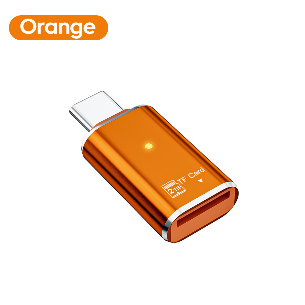 Adapter czytnika kart typu C Czytnik kart Micro SD TF Adapter kart pamięci USB-C Transmisja danych do 2 TB dla iPhone 15 16 Pro PC: YELLOW