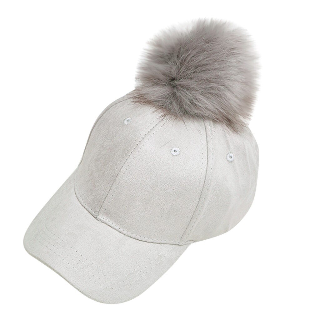 Casquette de Baseball unisexe d'hiver | Chapeau pour hommes et femmes, chapeau avec boucle en fausse fourrure mignonne, Streetwear Gorra Hombre: C