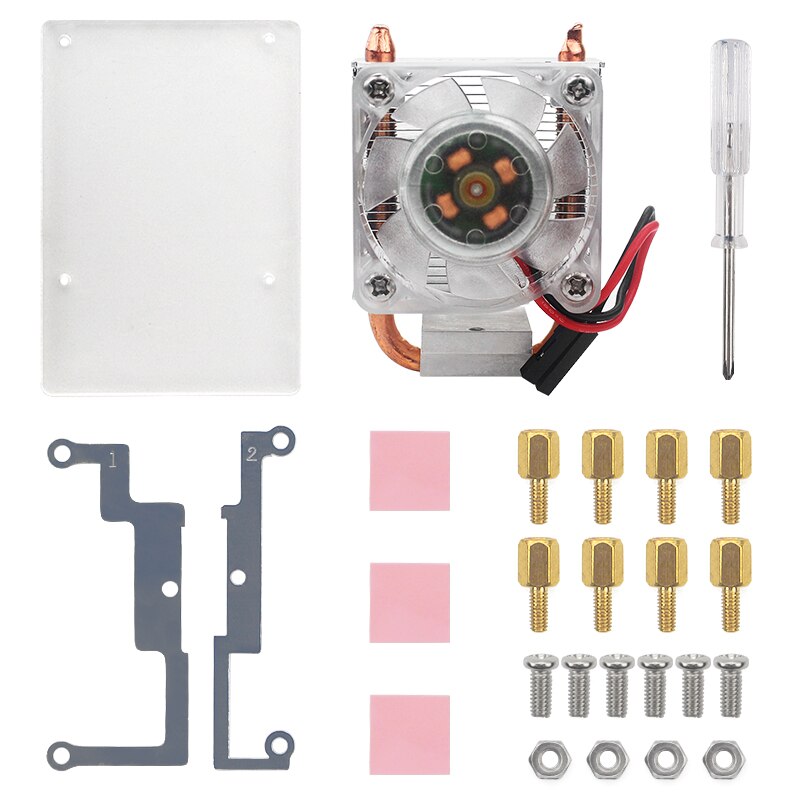Para Raspberry Pi Shell 4 B / 3B / 3B torre de hielo ventilador de refrigeración V2.0 Super disipación de calor 7 colores Vertical