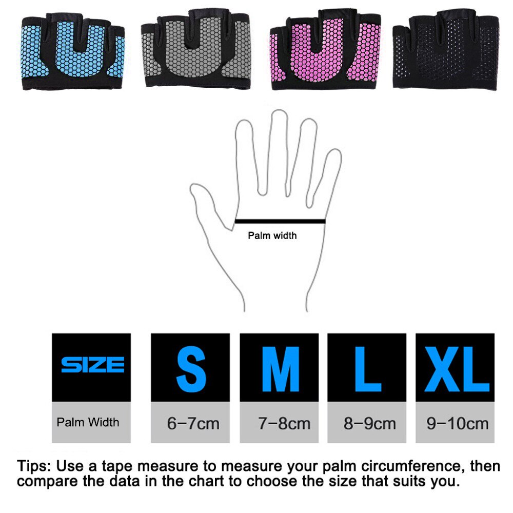 Breathable Gym Fitness Half Finger Gloves Men Women For Dumbbells Crossfit Sports Weight Lifting Bodybuilding Non-slip Gloves