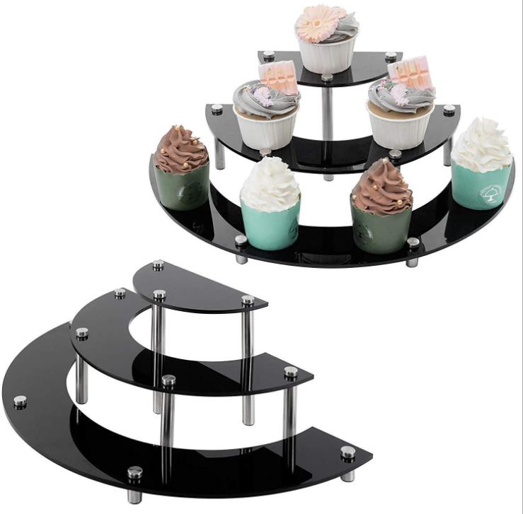 Akryl cupcake stativ 3 etagers kage stativ bryllup cupcake display stativ holder dessert serveringsfad til julefest håndværk
