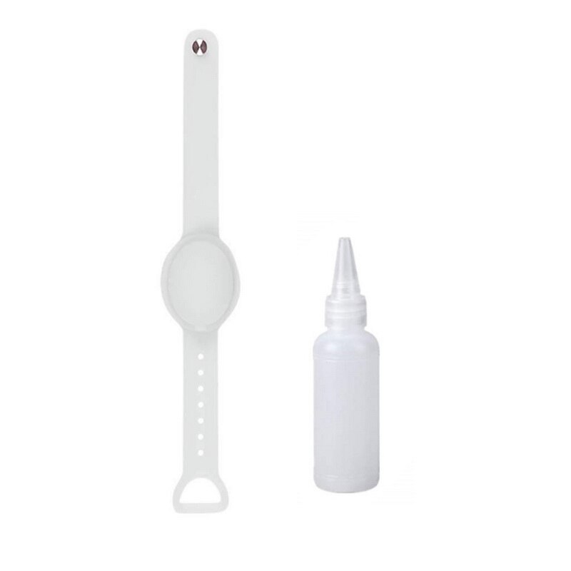 Silicone Wristband Hand Dispenser Sanitizer Bracelet Pumps Disinfectant Sanitizer Dispenser Bracelet: white B