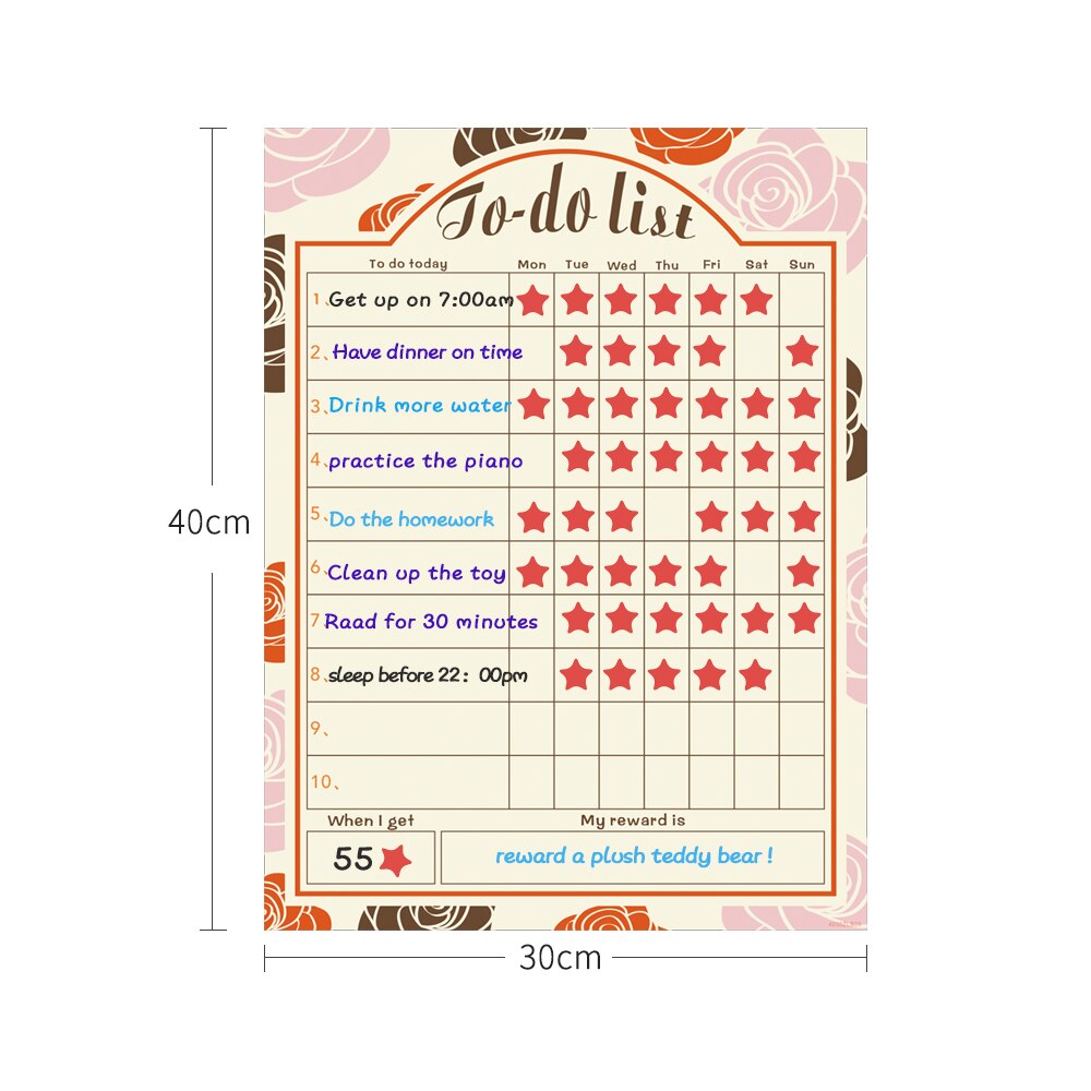 Magnetic Plan list To do list Whiteboard Fridge Sticker Dry Wipe Calendar Daily Schedule Reward Chart Memo Note Message Board