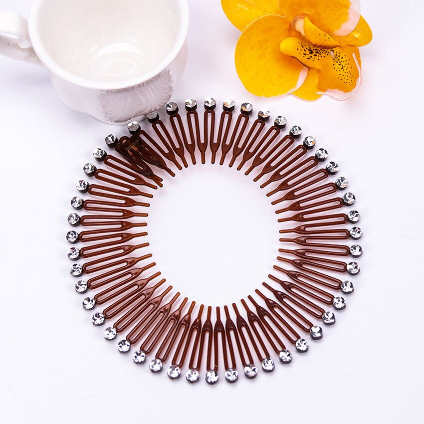 1PC Plastic Full Circle Stretch Diamond Flexible Comb Teeth Headband Hair Band Clip Face Wash Fixed Hair Accessories: 1
