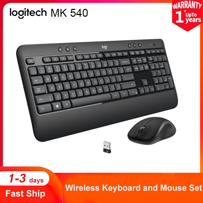 Logitech MK540 Wireless Keyboard Mouse Combos Unifying USB Receiver Plug And Play Instantly Familiar Simply Advanced Reduce Nois