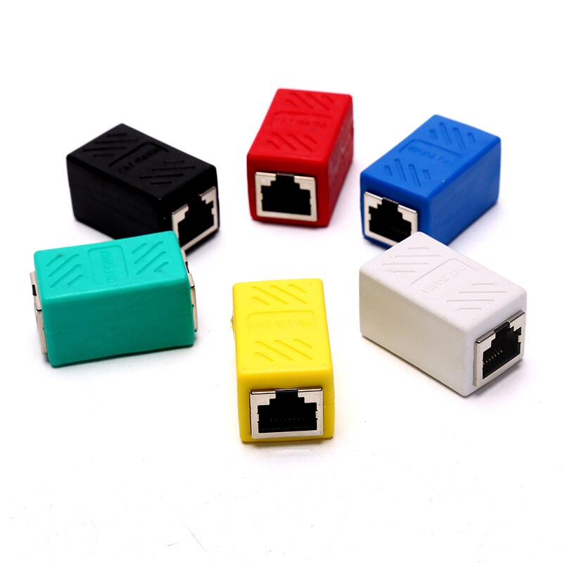 Adaptador hembra de red RJ45, Conector de colores hembra a hembra, extensor de acoplador, convertidor de extensión de Cable Ethernet RJ 45