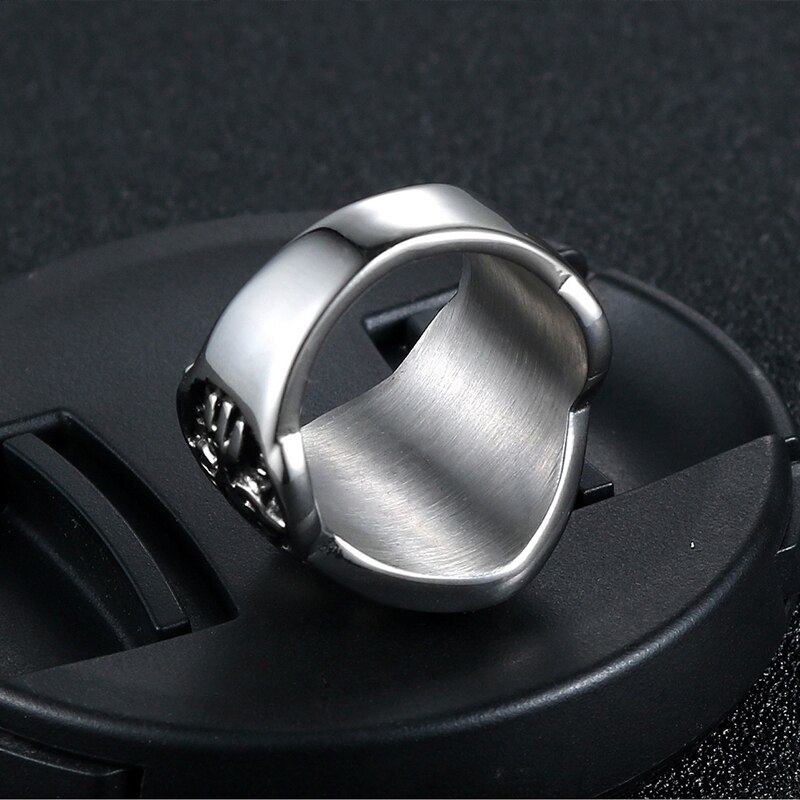 ring men big stainless steel for mens punk chip hop male man sword ring antique signet ring arthur swordslion accessories