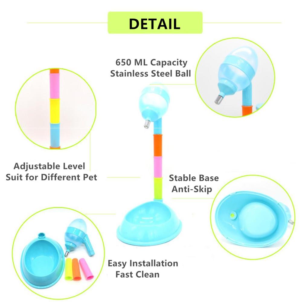 Qqqpet 600ml staande voerbak huisdierbenodigdheden hondenvoerbak automatische waterdispenser fles drinkfontein voor katten