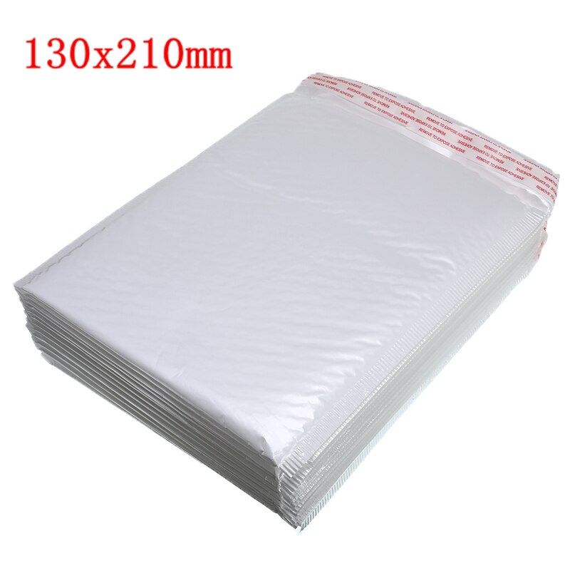 50PCS Verschillende Specificaties Wit Schuim Envelop Tas Mailers Padded Envelop Met Bubble Mailing Zak: 130x210mm