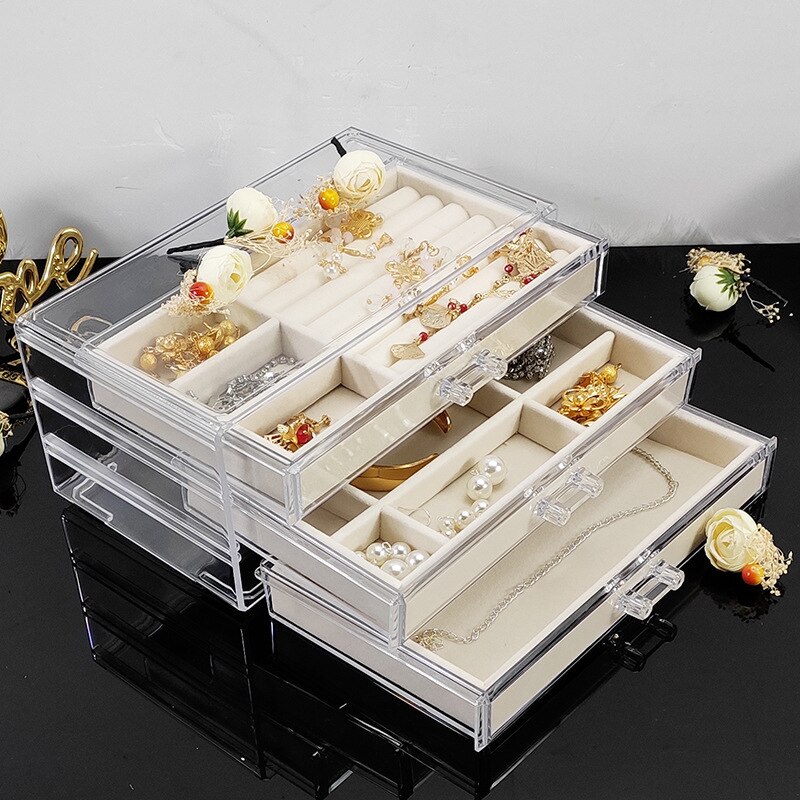 Horloge sieraden opbergdoos, dubbeldeks sieraden horloge oorbellen ringen armband ketting box organizer opbergdoos
