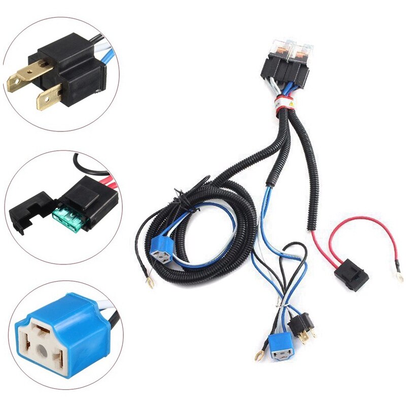 Arnés de relé de cableado para faro delantero de coche, Bombilla de coche, enchufe, 7 pulgadas, H4 2