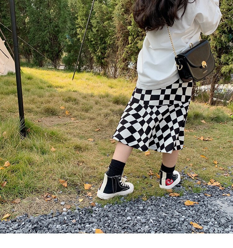Jupe à carreaux en coton pour filles, printemps 2022