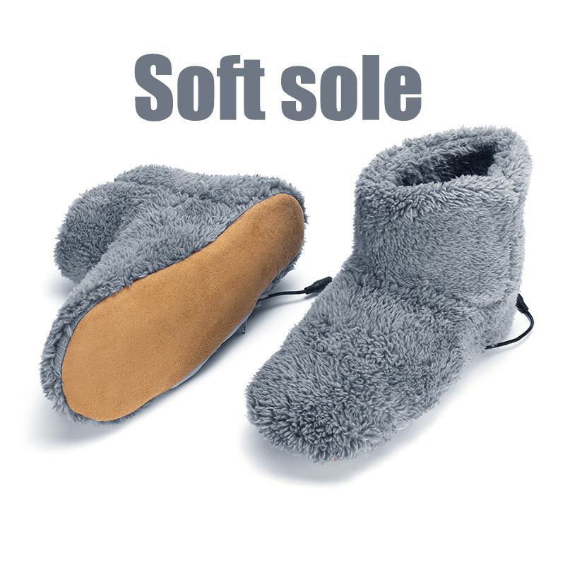 Winter USB Heizung Fuß Schuhe Plüsch Warme Elektrische Pantoffel Füße Beheizte Waschbar Paar Warme Schuhe Camping draussen Wasserdicht Schuh