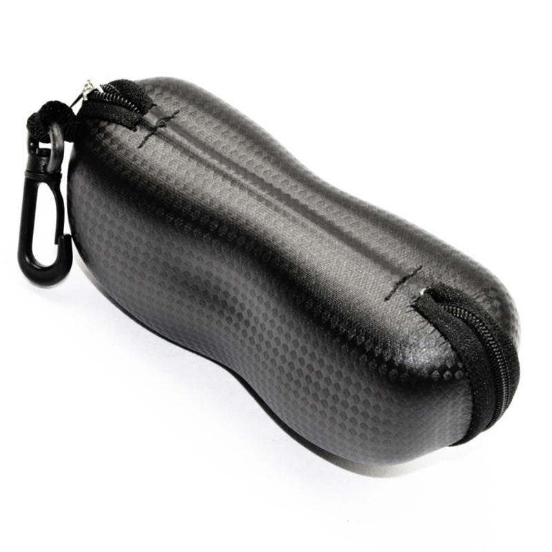 1 Pc Zwarte Rits Brillenkoker Beschermen Zonnebril Bag Holder Cover Met Haak