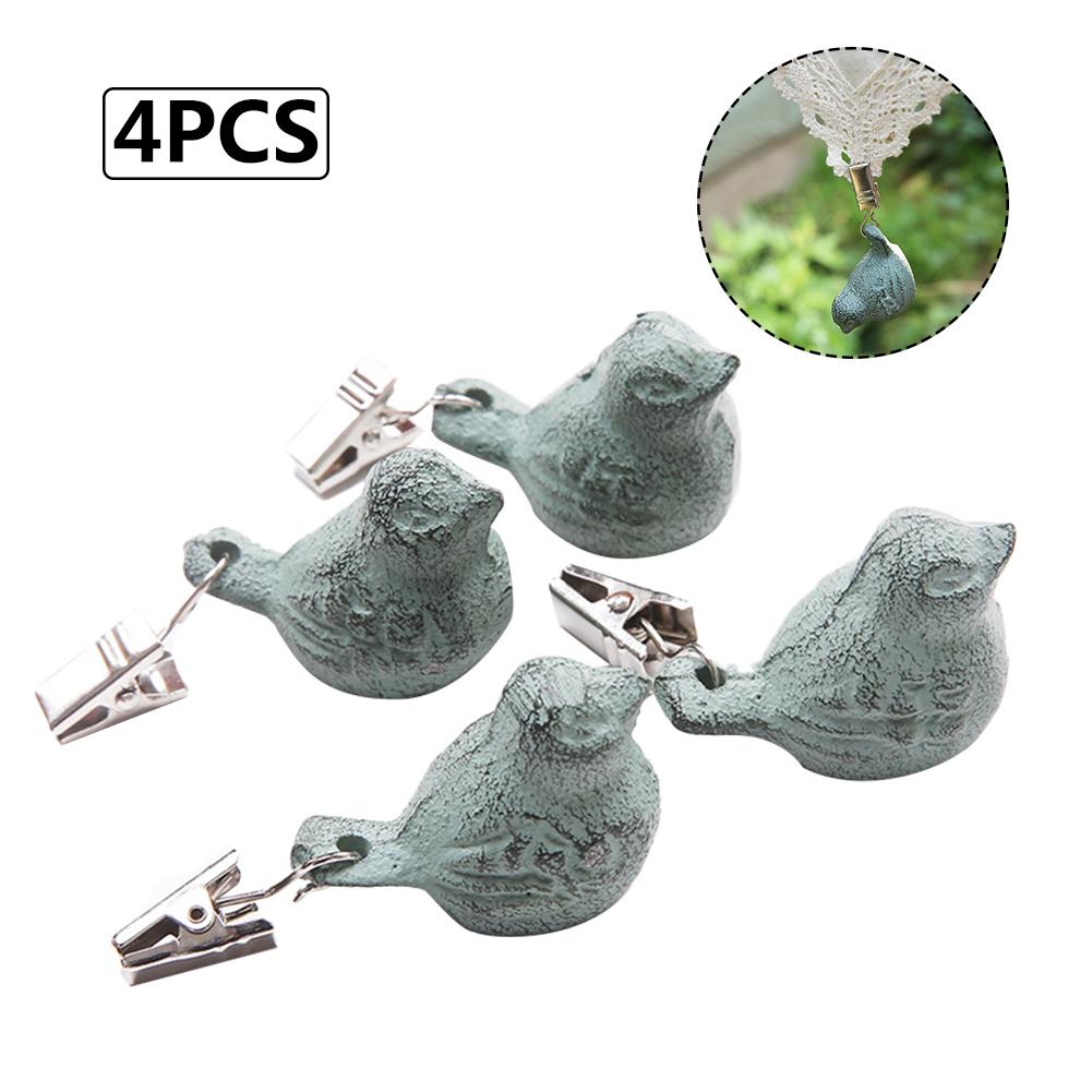 4PCS Bird Picnic Cast Iron Pendant Tablecloth Weights Windproof Clip Outdoor Picnic Blanket Sinker For Garden Party Picnic: Default Title