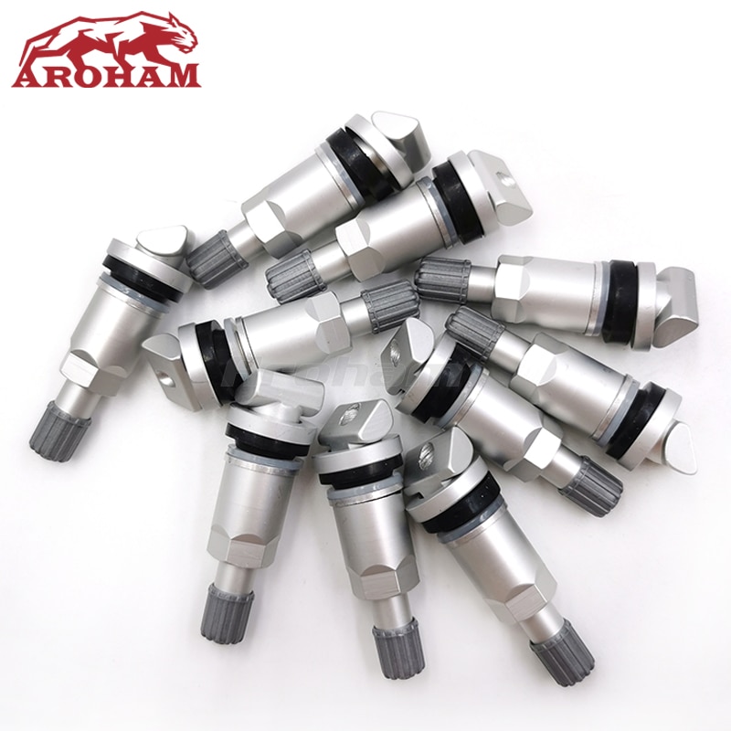 Aroham 10 Tyre Pressure Monitoring System Sensor Valve Stem Repair Kit TPMS Tire Valves for Jeep Volve Ford Alloy Tubeless Valve