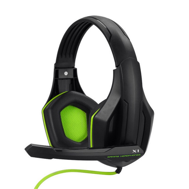 Gamer Headphone Super Bass Over-ear Computer Gaming Headset with Microphone Stereo Wired Headphones for PC PS4 Xbox: Green