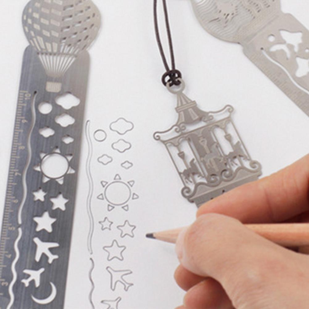 Hollowed-out Metal Bookmarks Scale Ruler Multi-fun... – Grandado