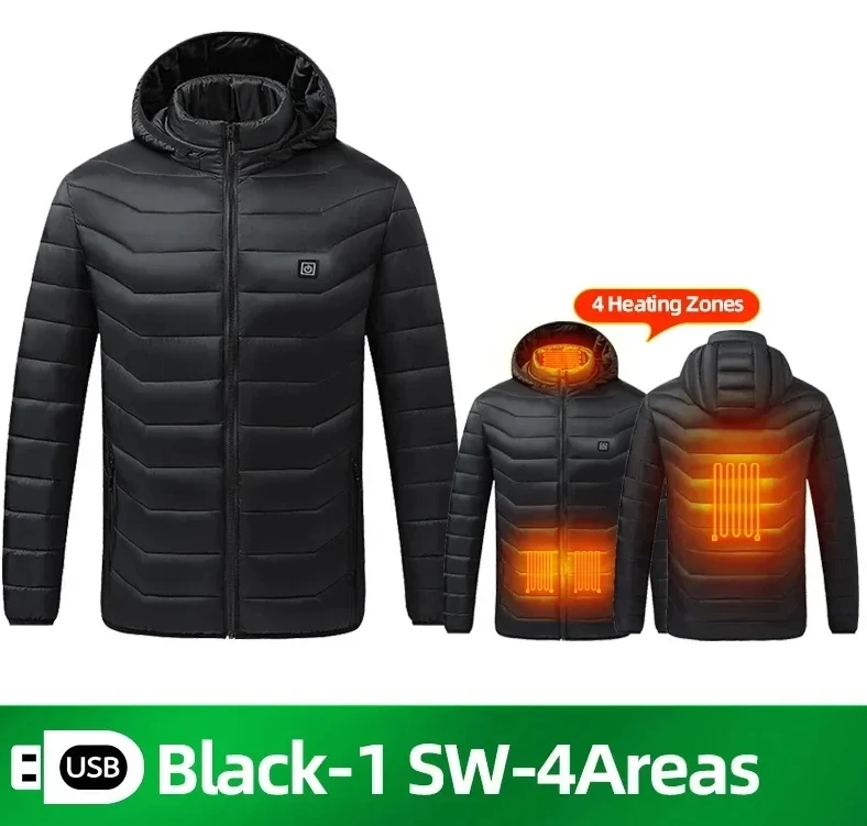 21 Areas Heated Jacket Men Women USB Electric Heated Clothes Camping Warming Self Heating Vest Hiking thermal hunting Coat: XL / Beige
