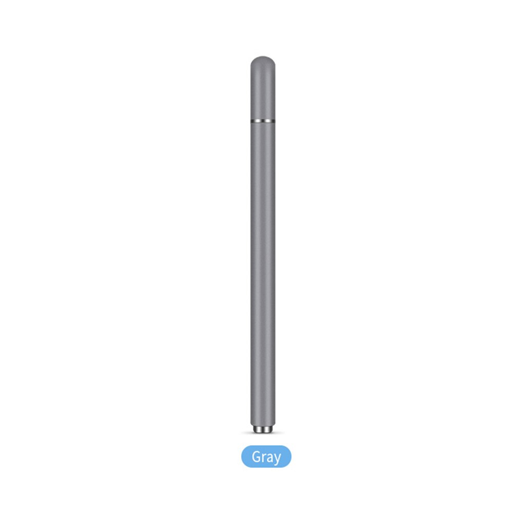Universal stylus s pen berøringsskærm diskspids smart kapacitiv pencil draw erstatning metal magnetisk hætte til ipad tablet hvid: Grå