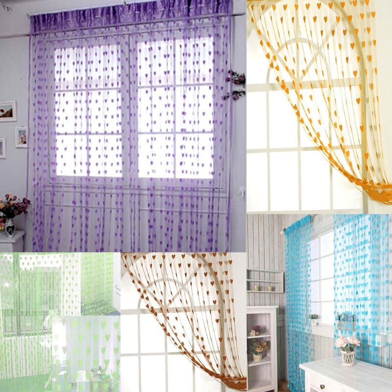 Goedkoopste String Gordijn voor Woonkamer Deur Kwastje Screen Room Divider Blind Venster Drape Hart Panel Chinese Gordijnen
