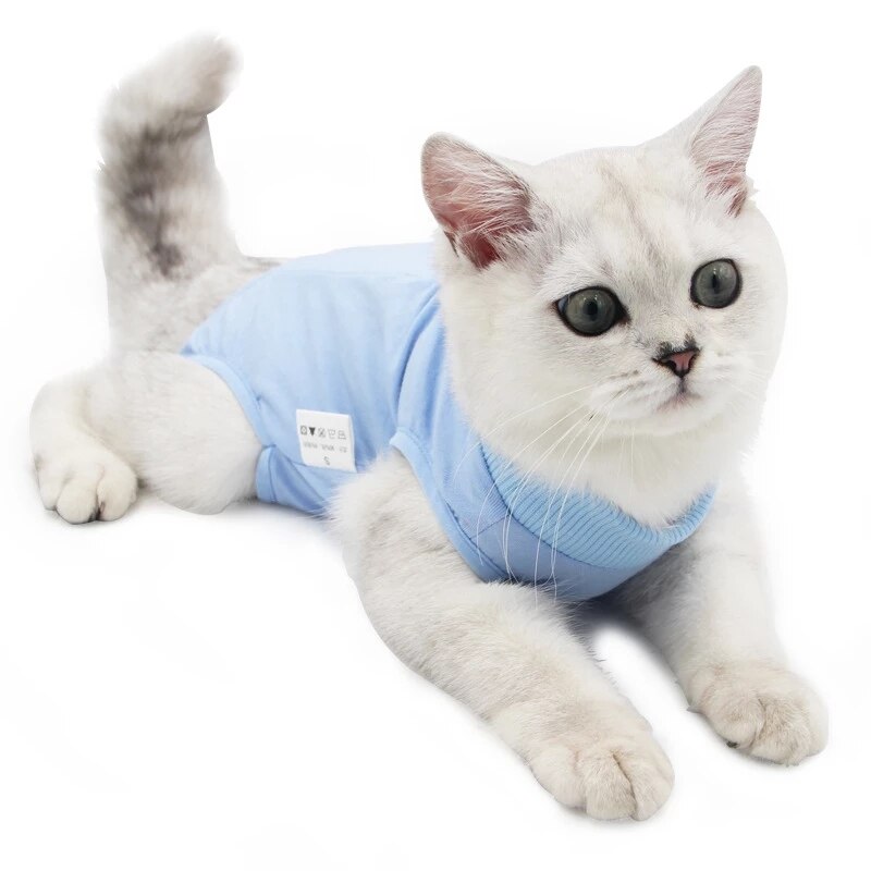 Ropa para mascotas, chaleco suave Anti lamer para gato, Camiseta de algodón para mascotas, chaleco elástico para cachorro, camisa para gatito