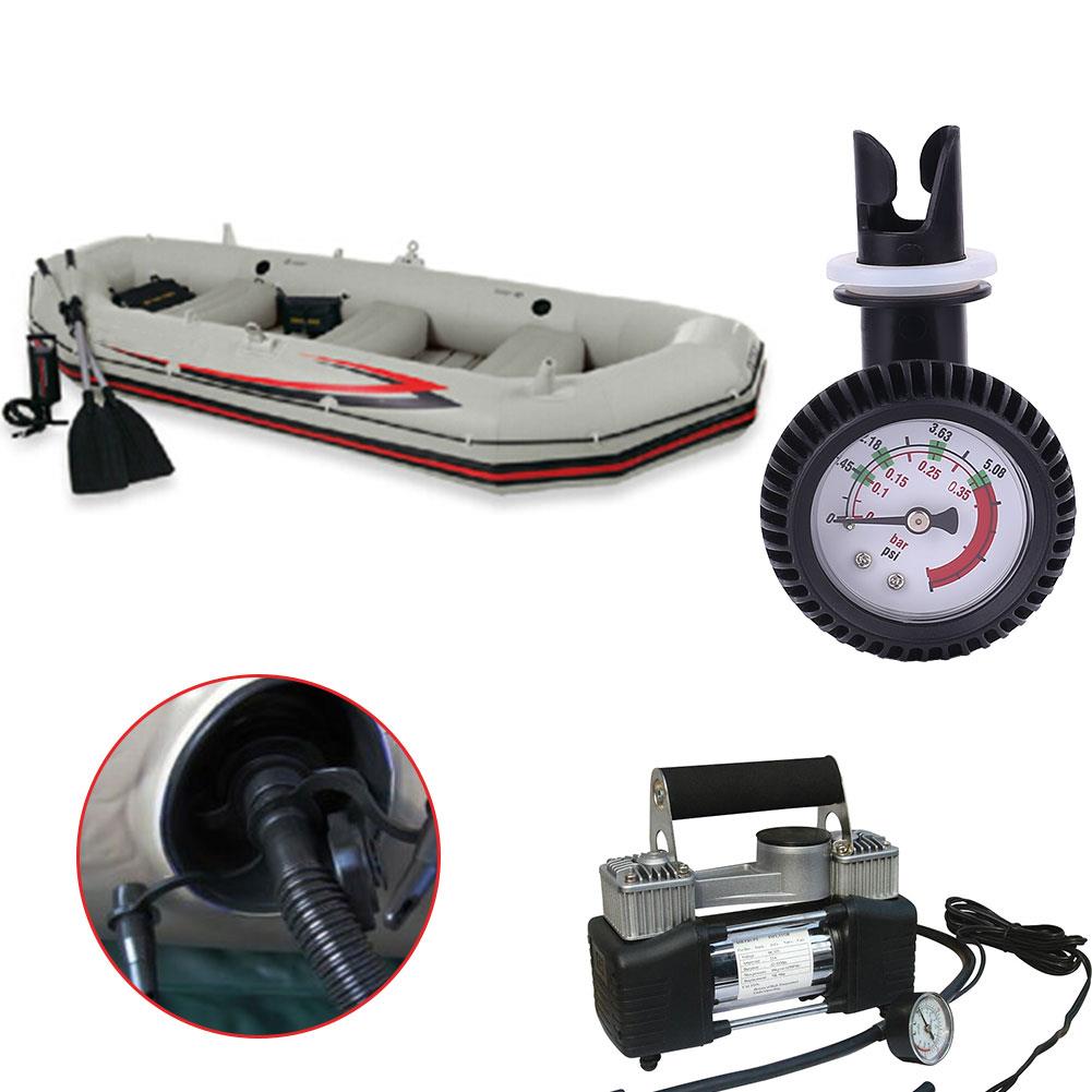 Pressure Test Pressure Gauge Inflatable Boat Air Pump Gas Sport Black ABS