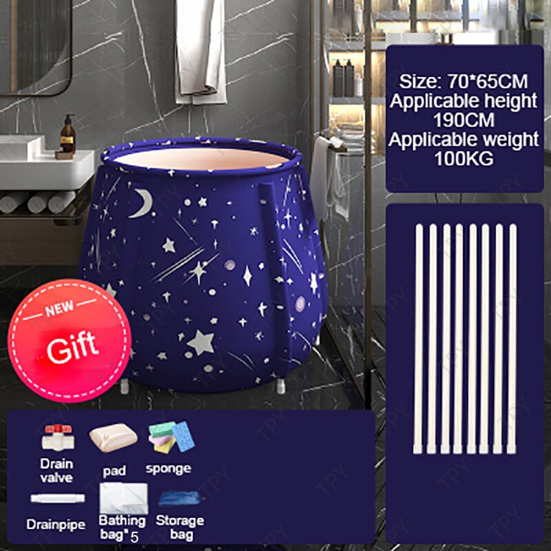 2 Size Bad Volwassen Vouwen Verwarming Bidet Bad Vouwen Bad Bad Vat Inweken Bad Grote Capaciteit Voor Baby Kind Volwassen: star-C