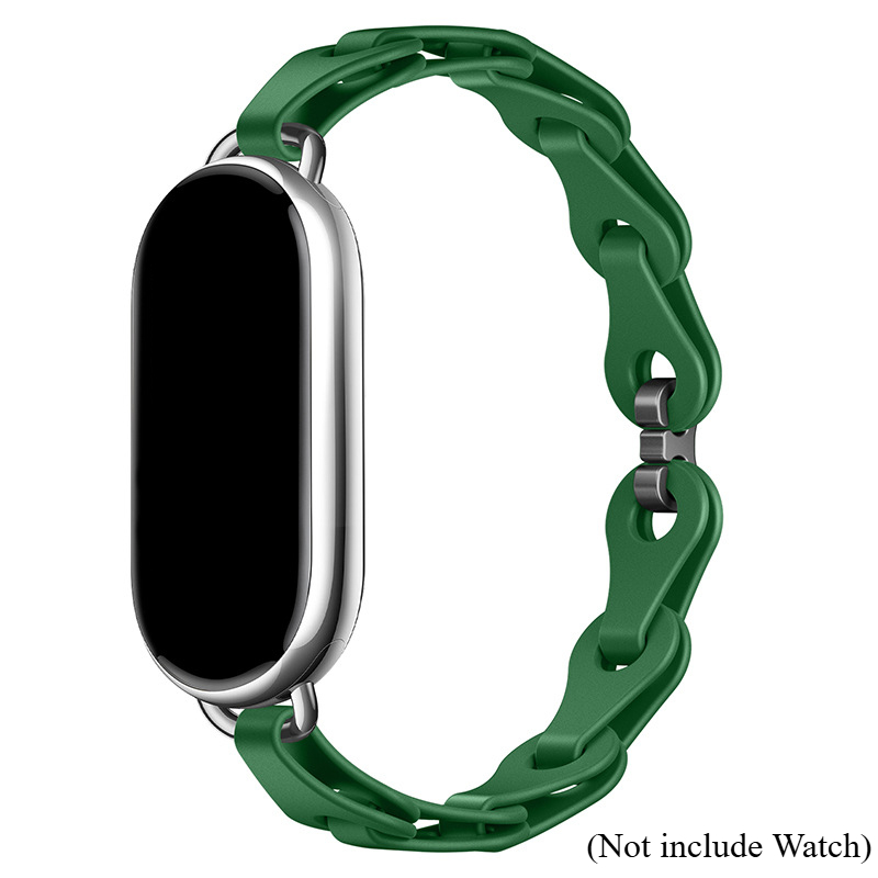 Rubber Strap for Xiaomi Mi Band 9 Stainless Steel Buckle Bracelet for Miband 8 NFC Lady Style Replacement Silicone Band