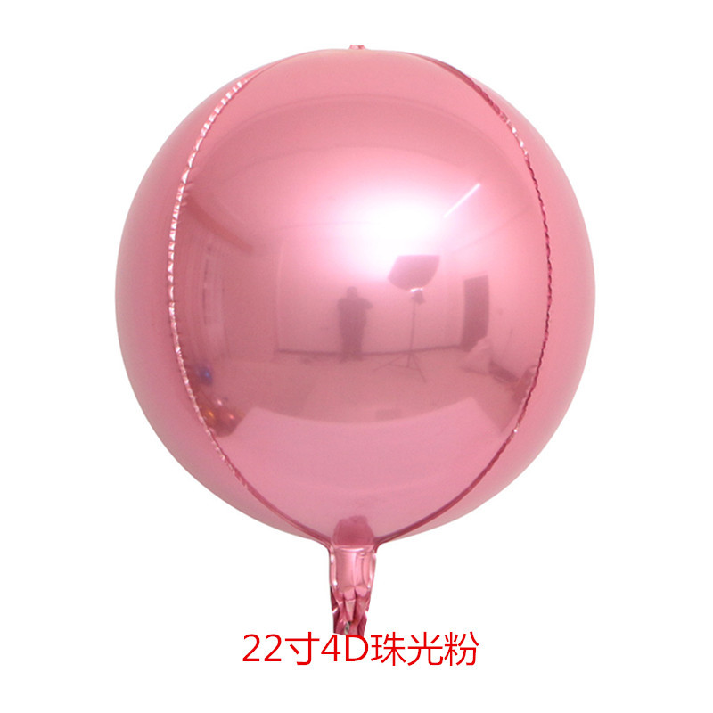 18 tum stor pärlemorskimrande 4d aluminium film ballong födelsedagsfest metall bröllopsfest dekoration bakgrund foto rekvisita: Rosa