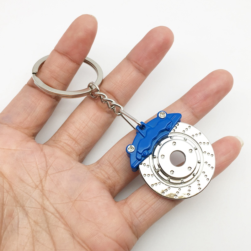 Pinzas de freno de disco giratorio FTDF, forma de piezas de coche, llavero, llavero para coche, colgante, llavero para hombre, , baratijas: blue