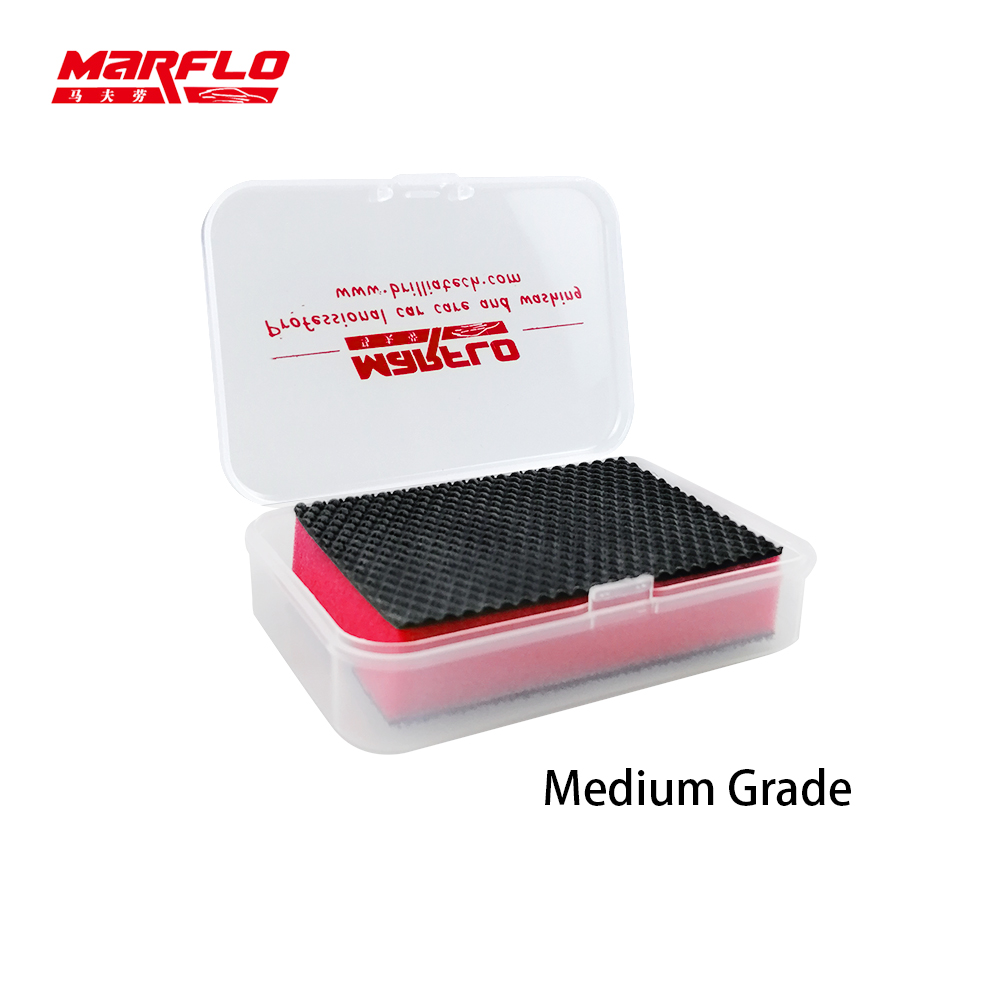 MARFLO Auto Care Car Wash Magic Clay Bar Block Pad Speedy Surafce Sponge Detailing Polisher Automotive Erase Made By Brilliatech: green